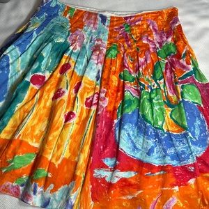 Lauren Ralph Lauren watercolor pleated skirt